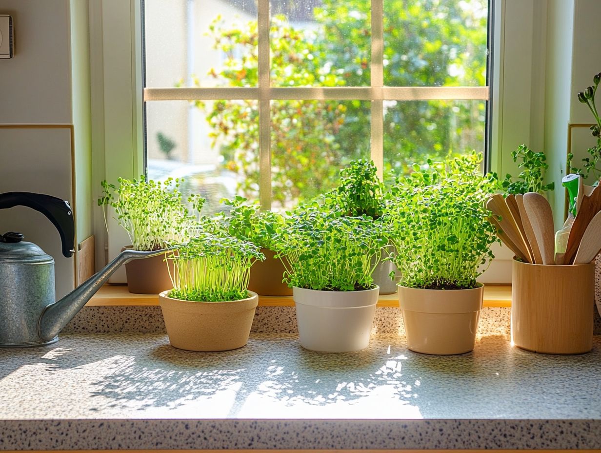 What type of containers can be used to grow microgreens?