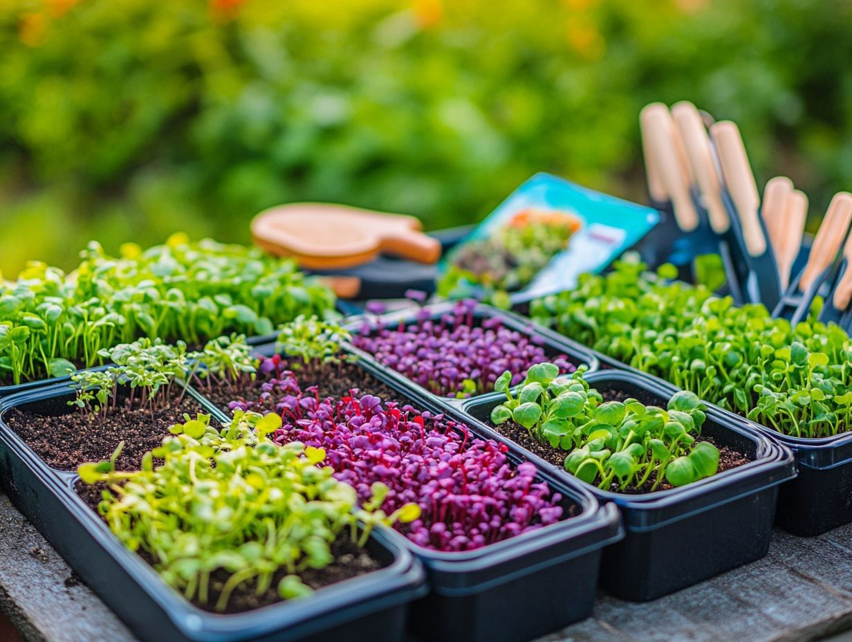 Visual guide to troubleshooting common issues when growing microgreens.