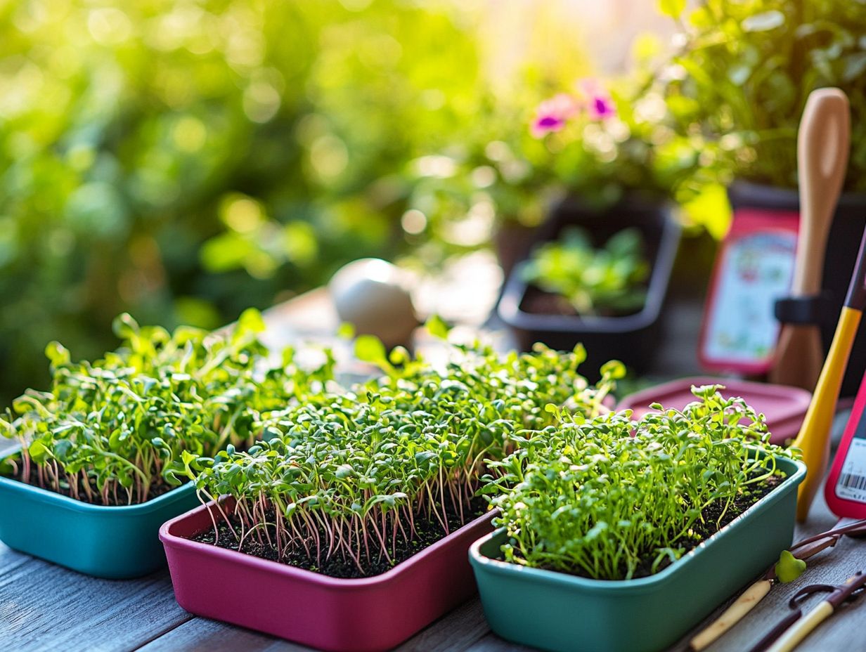 Illustration showcasing the benefits of microgreens.