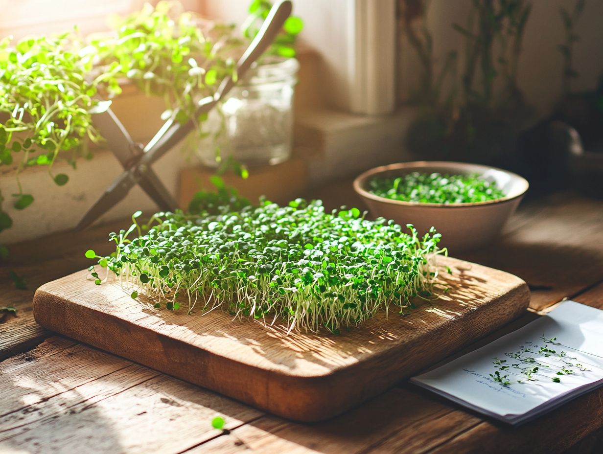 How do I maintain microgreen quality after harvesting them?