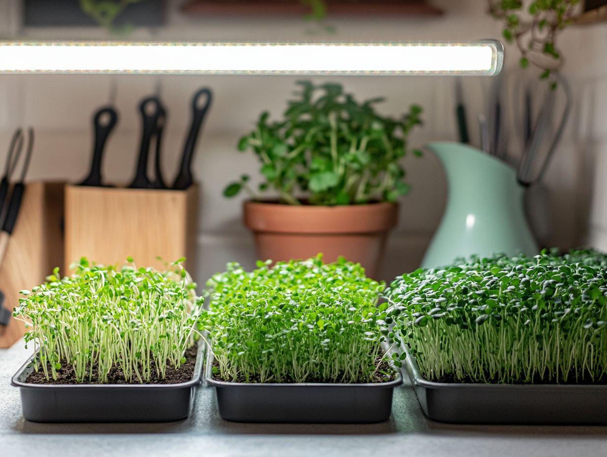 How can I ensure a high yield in microgreen farming?