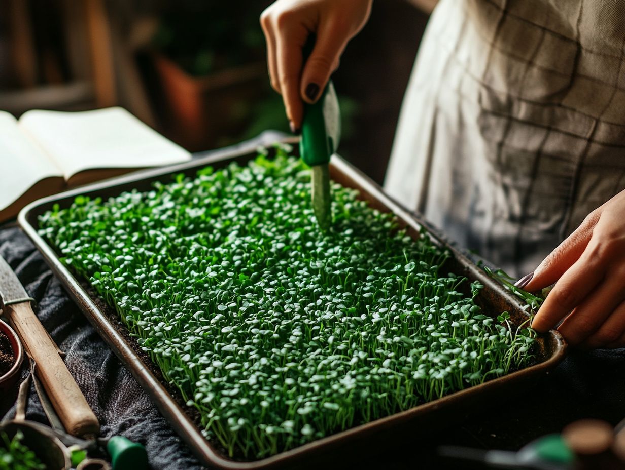 Visual representation of key takeaways for growing microgreens.