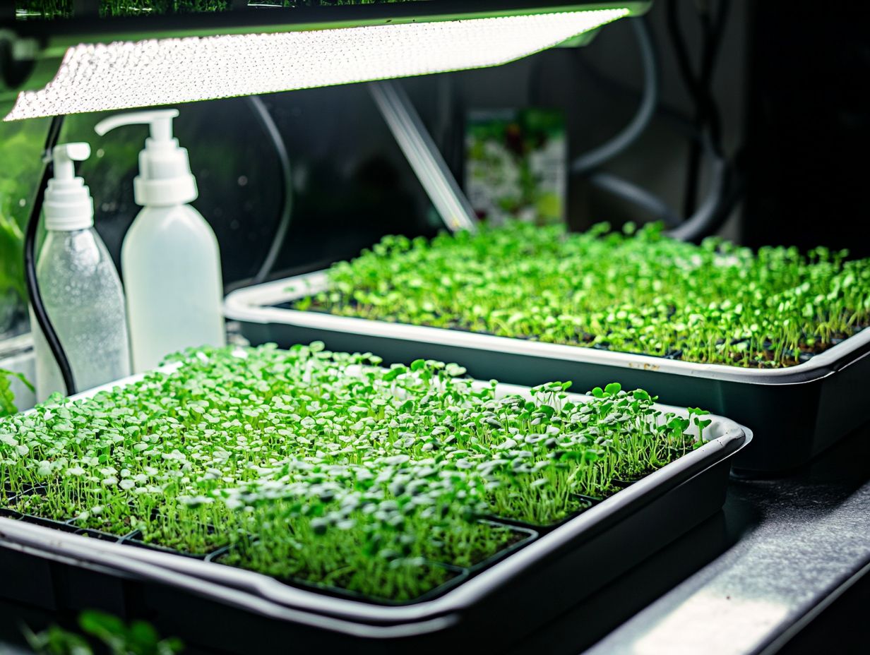 An overview of the preparation and planting process for microgreens