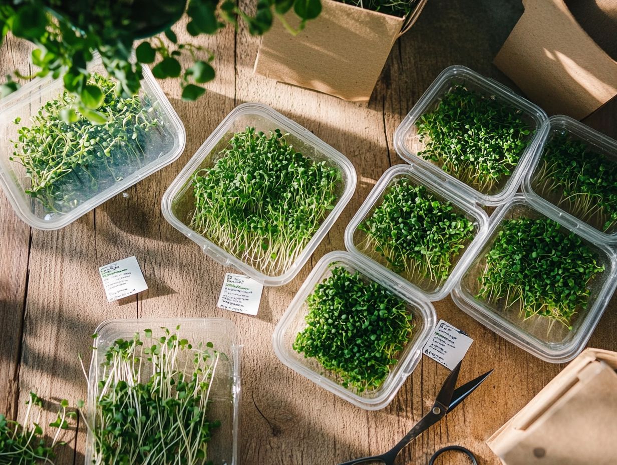 A selection of microgreens showcasing their variety and freshness