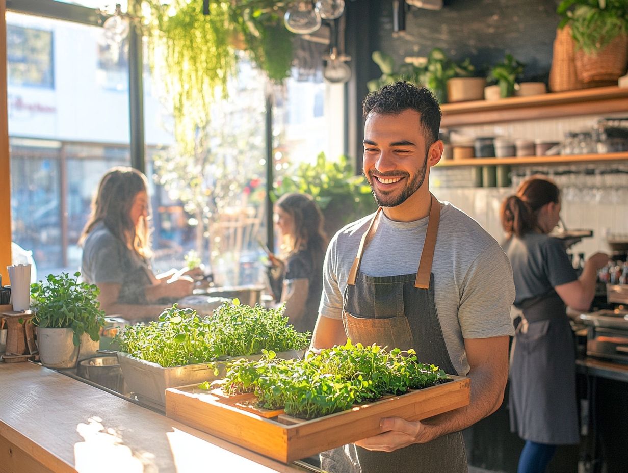 Fresh microgreens on a plate