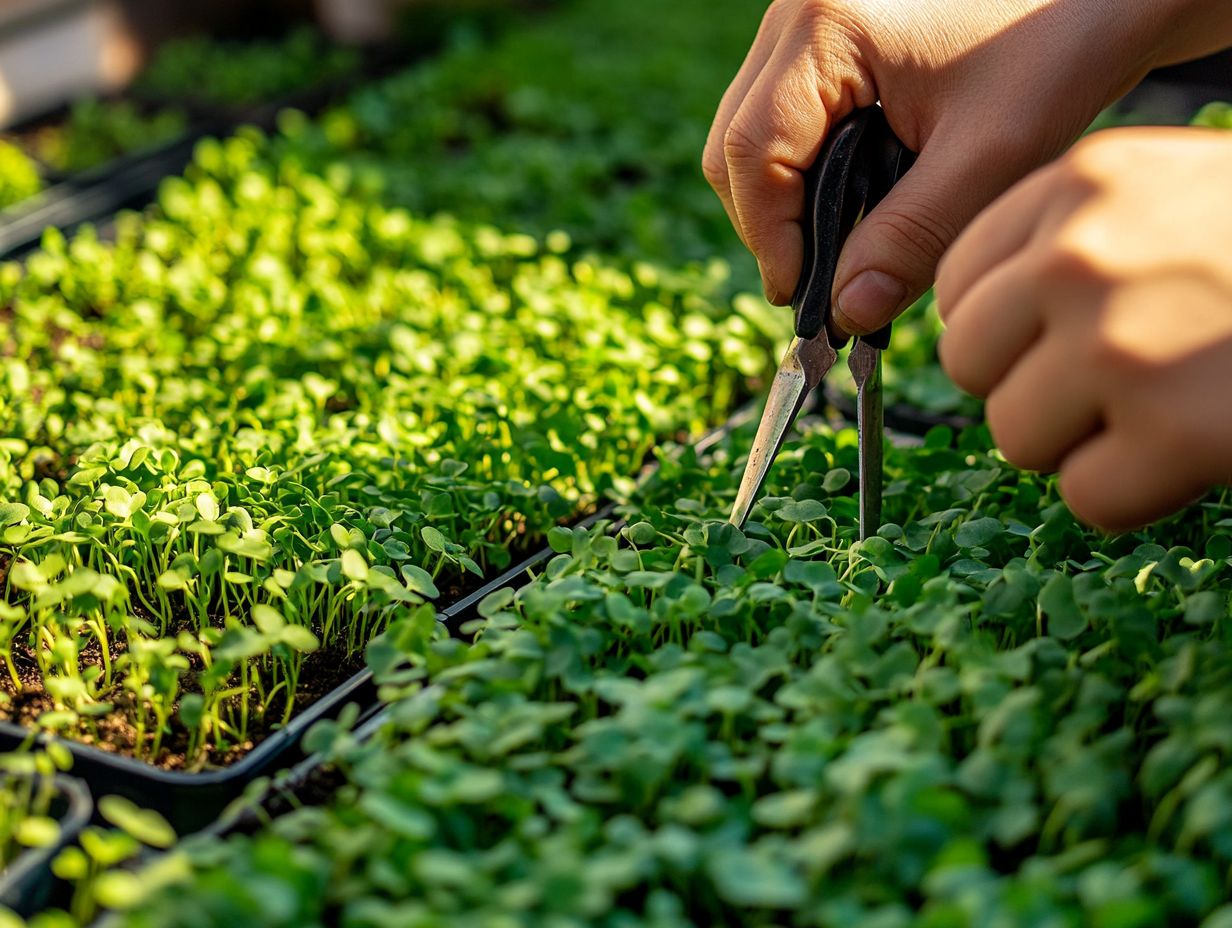 A selection of microgreens ready for harvest.