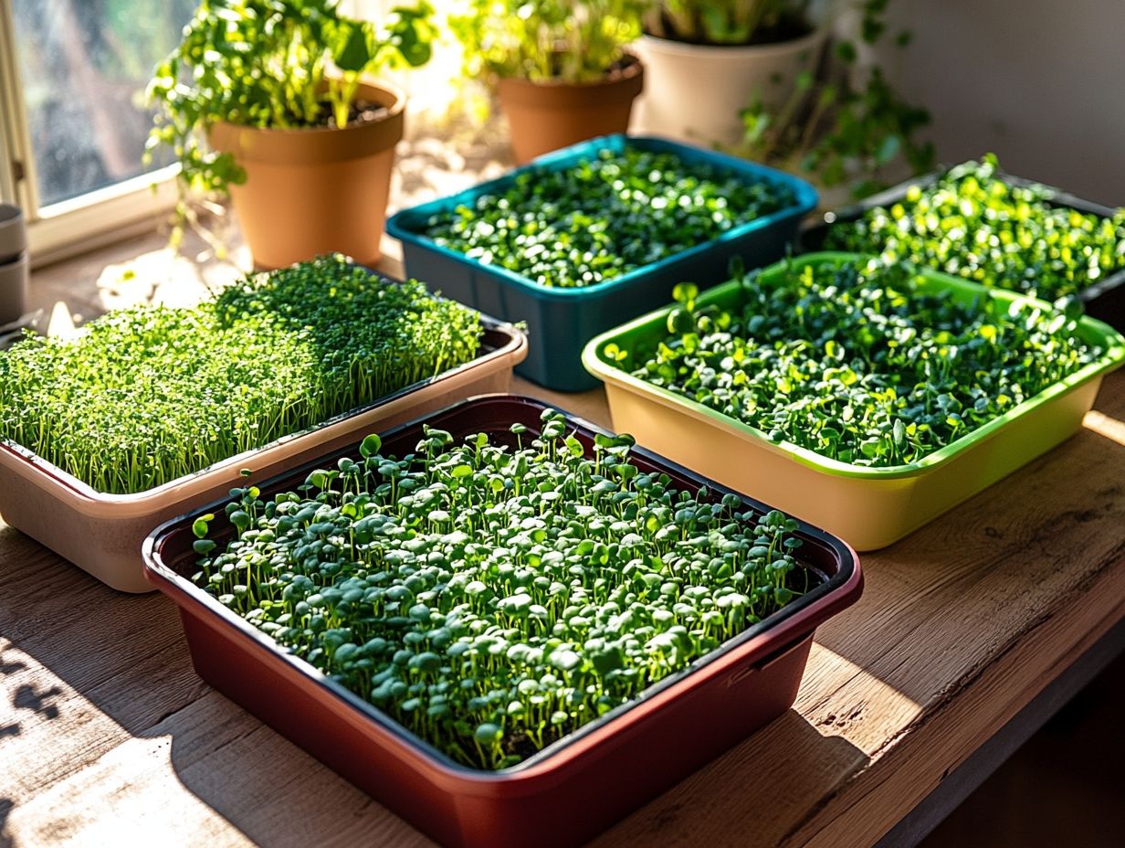 An image showing various microgreen trays.