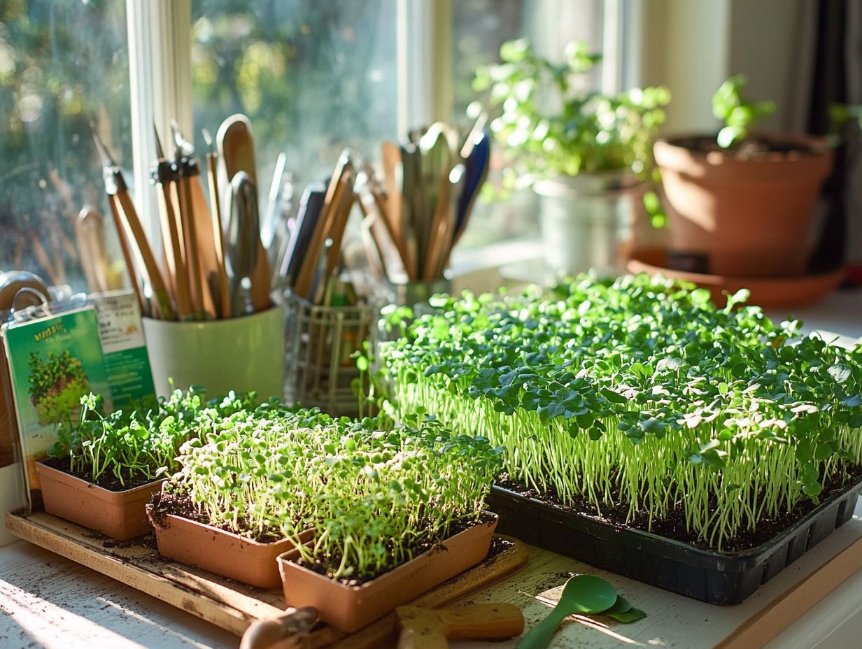 Image of successfully grown microgreens