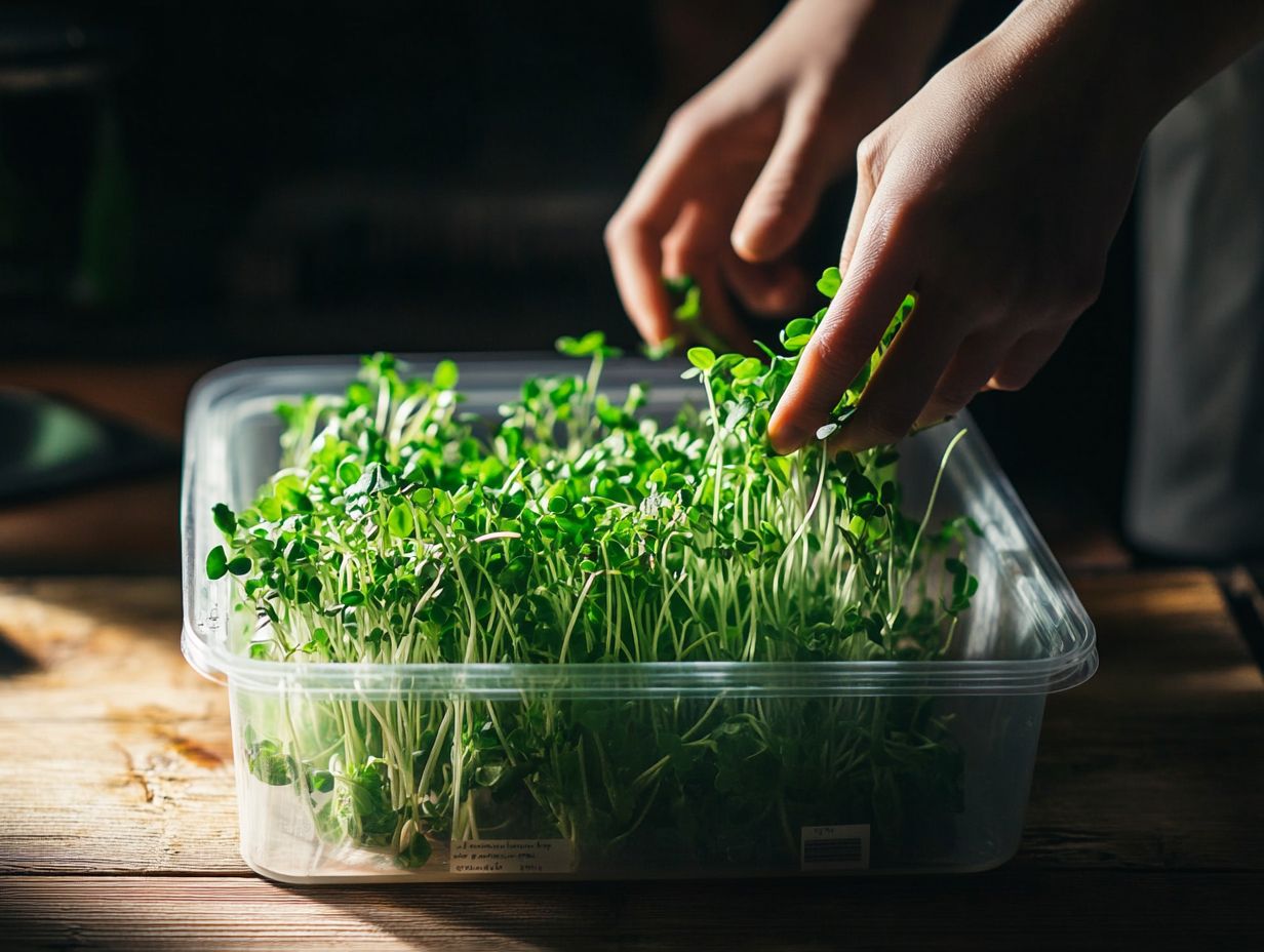 Fresh microgreens ready to be used in meals