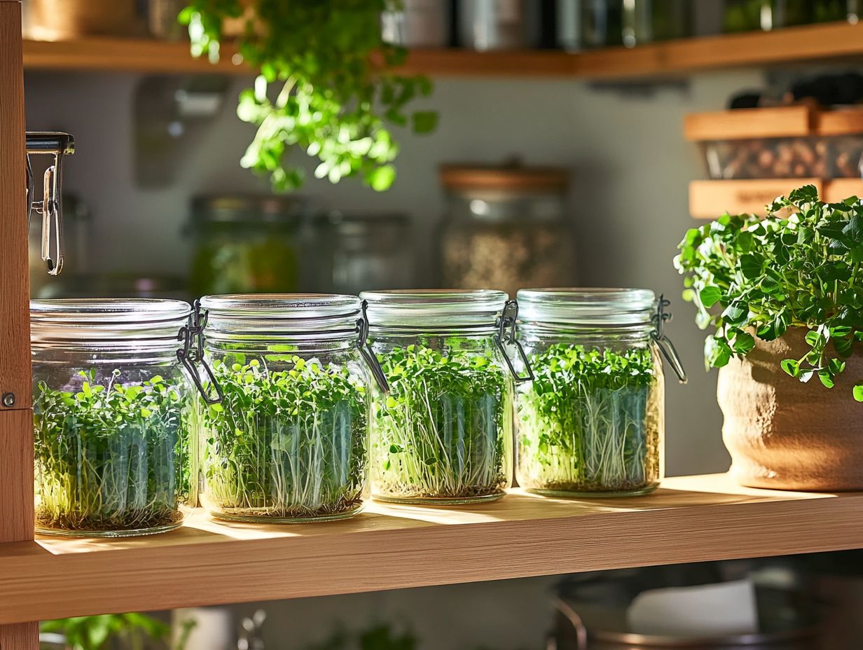 Variety of dishes featuring stored microgreens for culinary enhancement