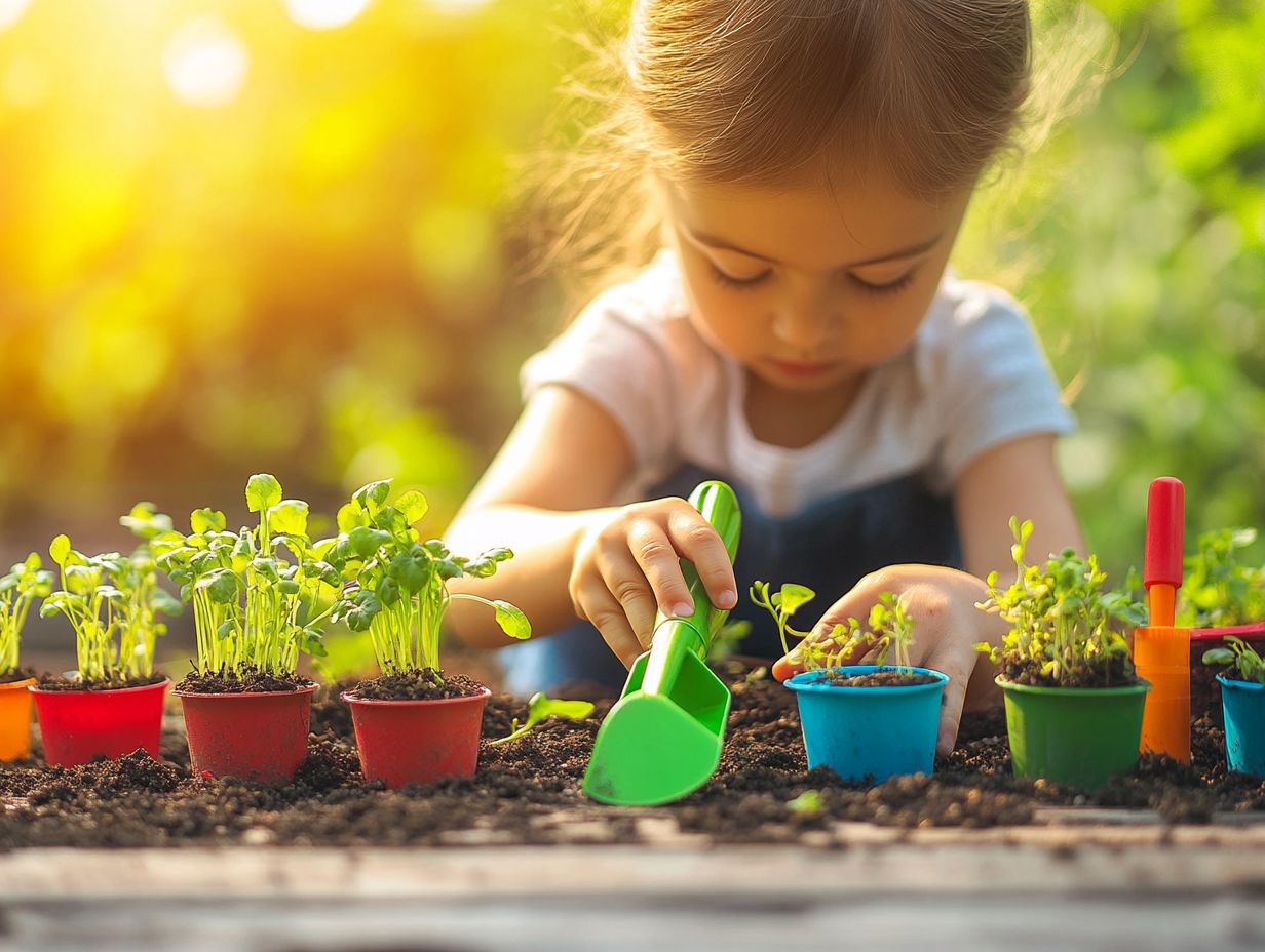 Children learning about microgreens