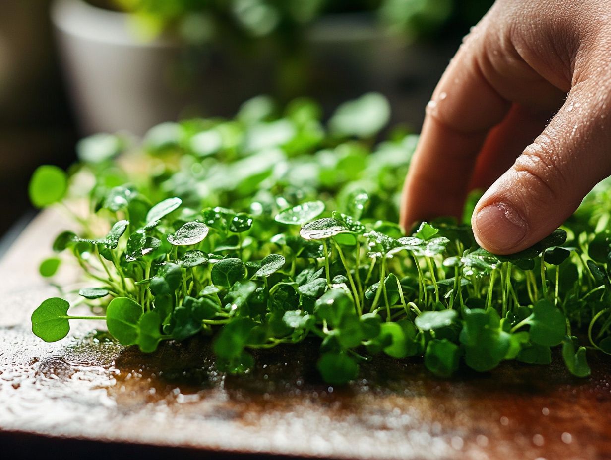 Microgreens showing signs of spoilage and decay