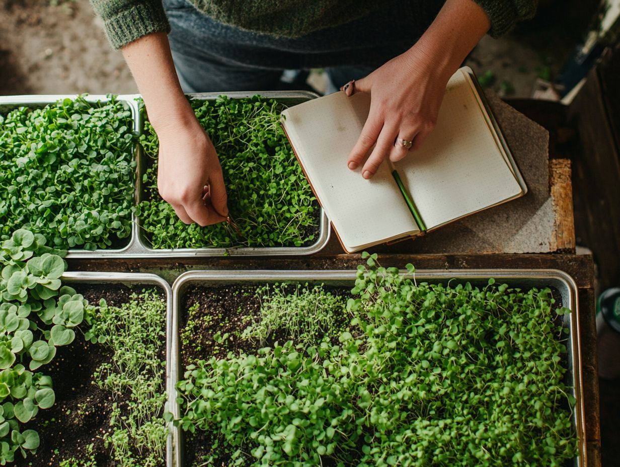 Infographic illustrating common causes of microgreen growth problems.