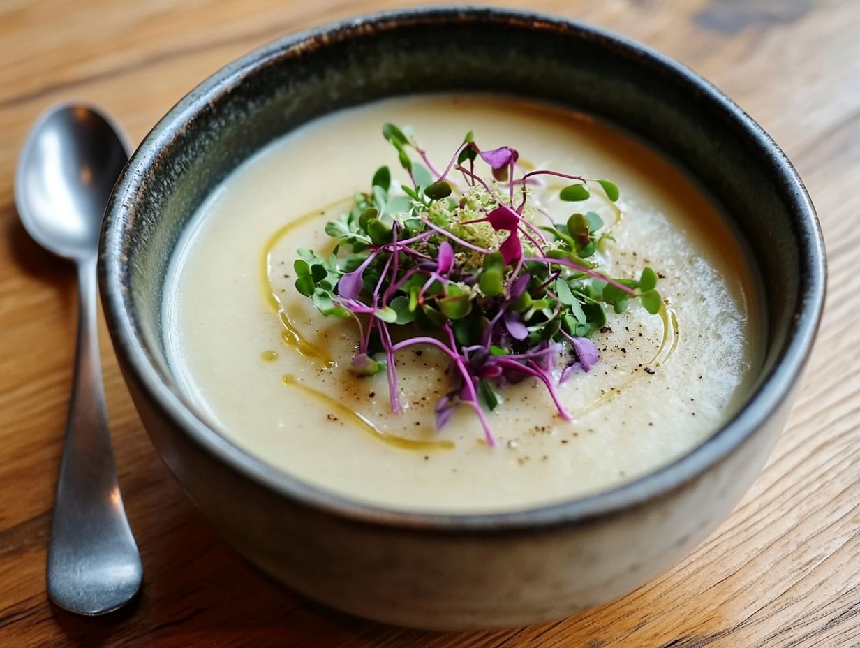 Preparation of microgreens for soup