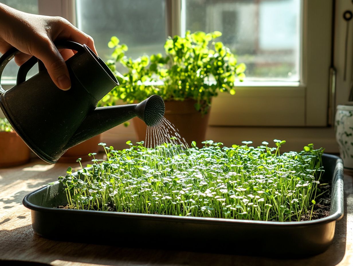 A demonstration of using the wrong type of water for microgreens