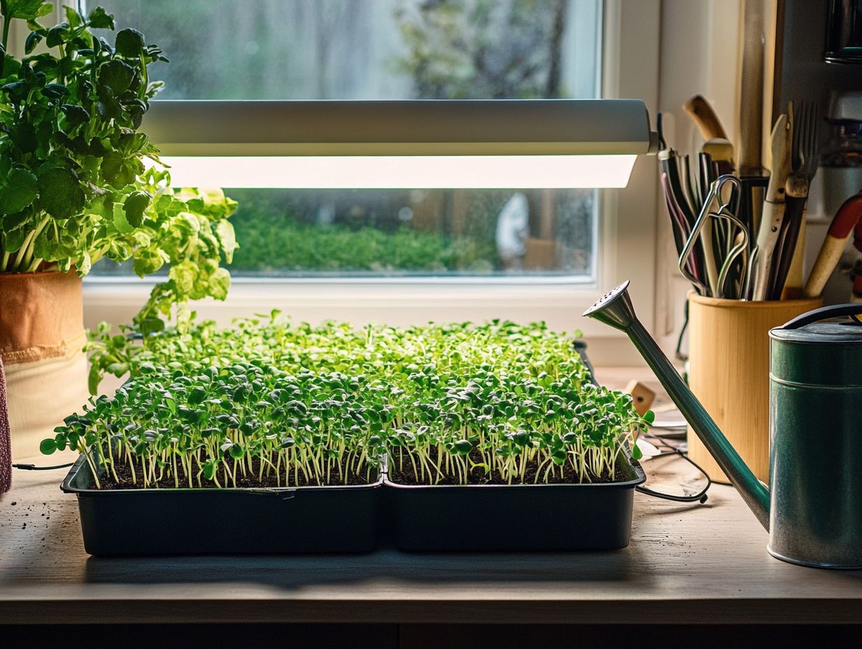 Essential equipment for growing microgreens indoors