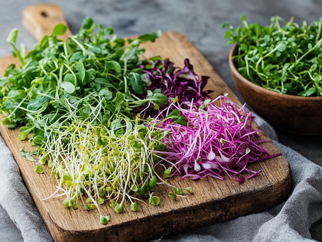 Various types of microgreens and their culinary uses