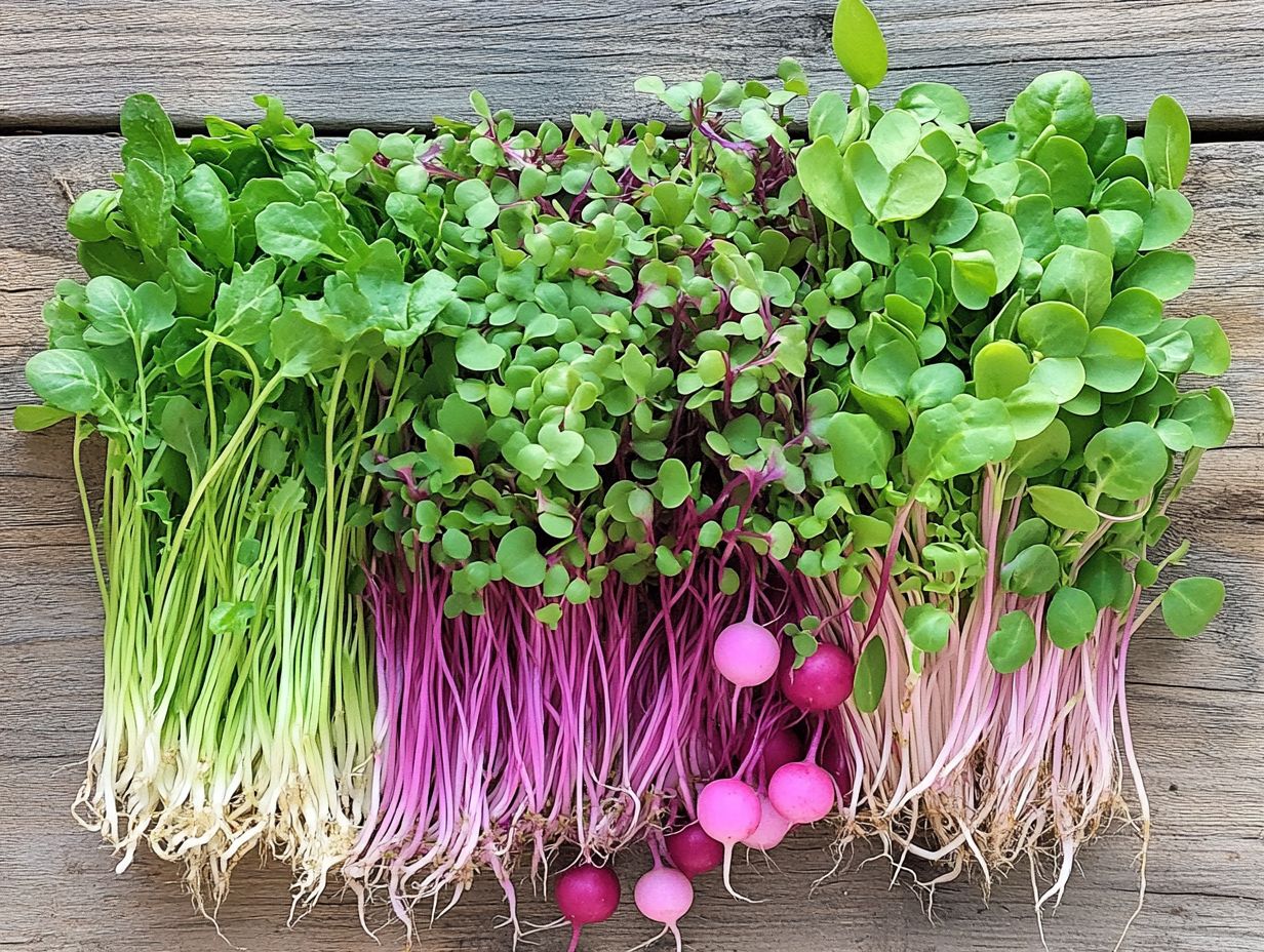 A variety of microgreens