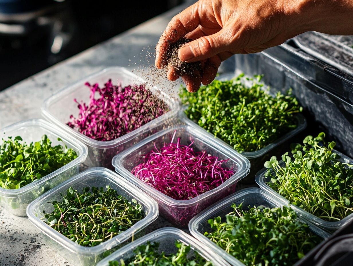 Visual guide on microgreen varieties and tips