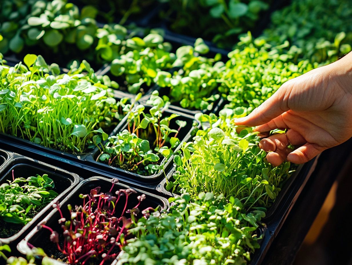 Image of vibrant chia microgreens growing in a tray