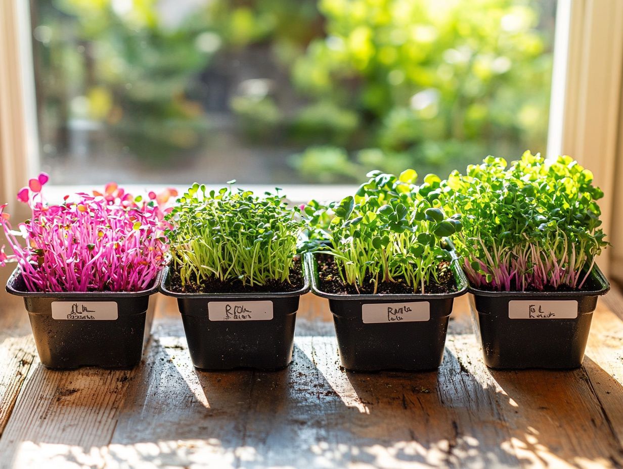 Image showcasing various immune-boosting microgreens.