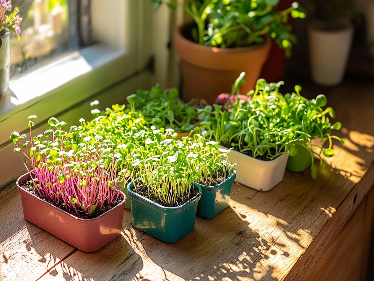 A variety of delicious microgreens ready for harvest