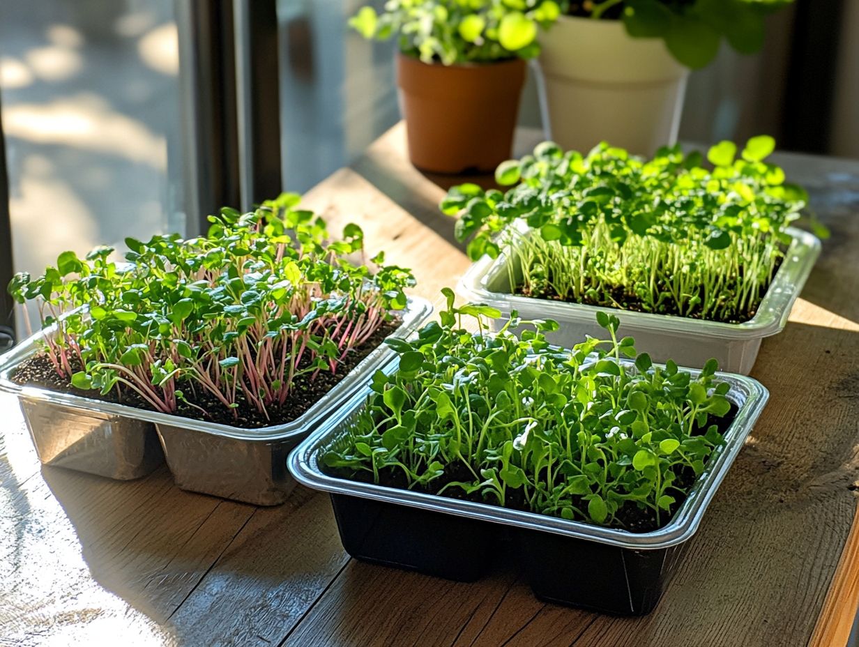 A variety of delicious microgreens ready for harvest