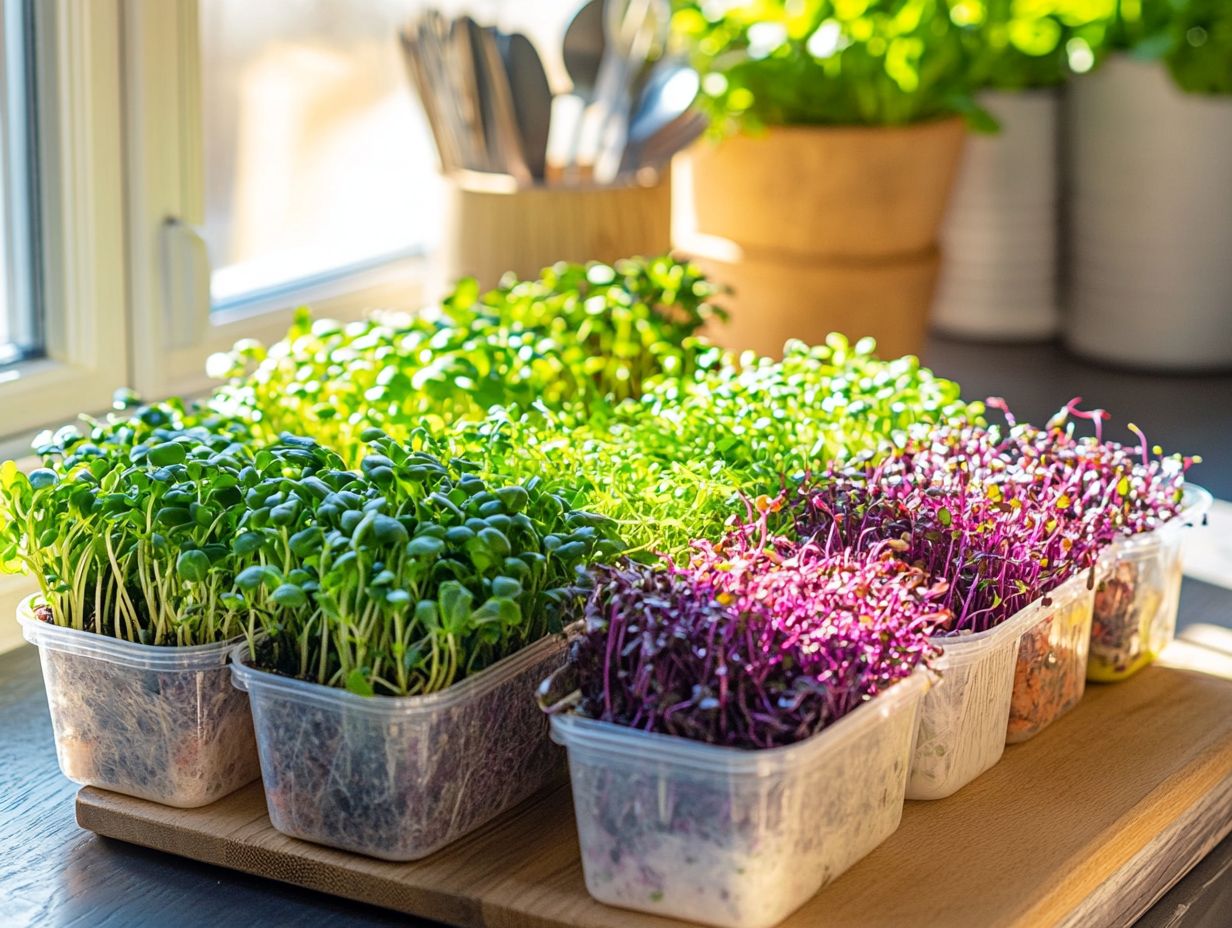 A variety of microgreens showcasing their nutritional profiles