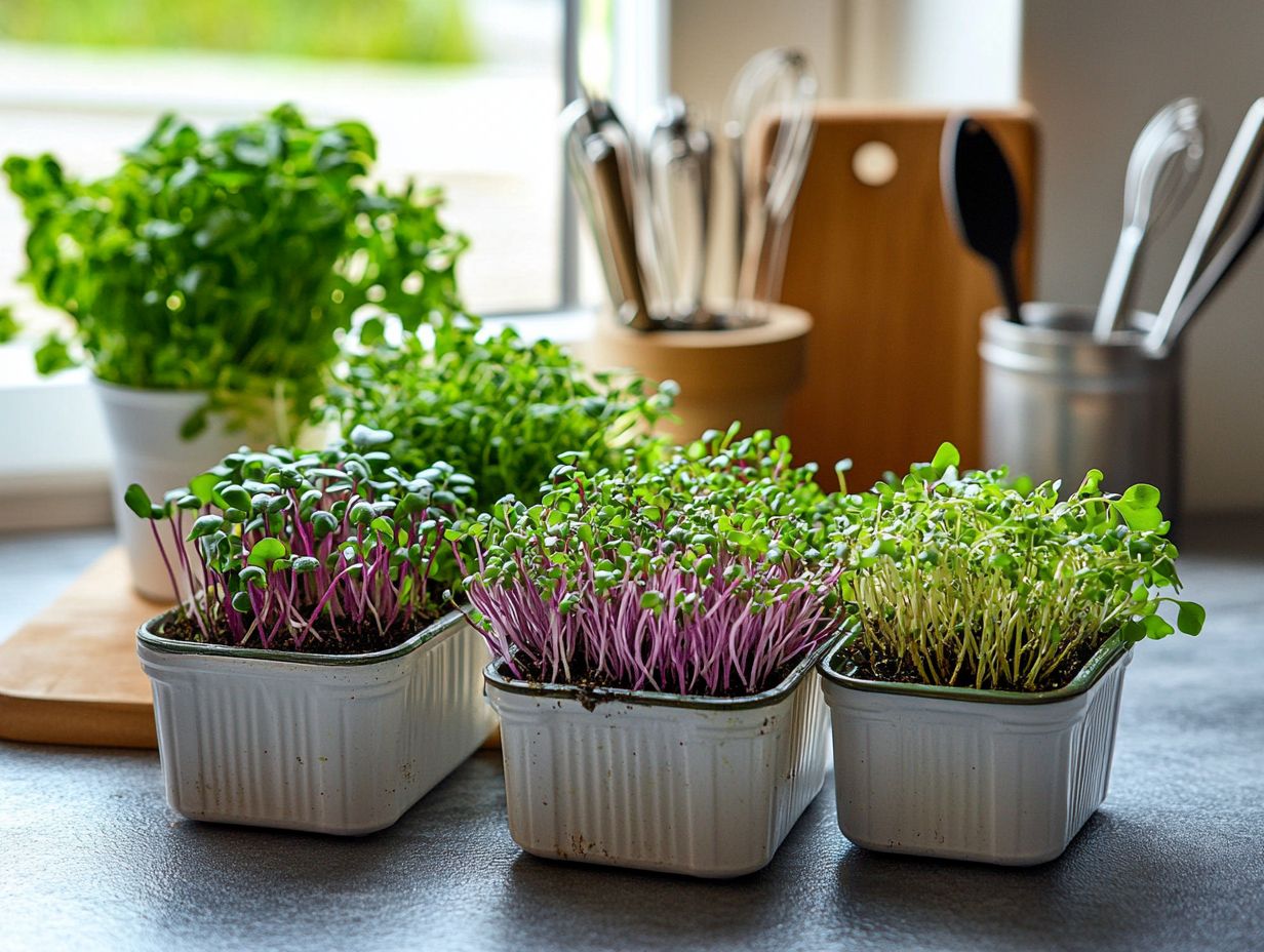 An infographic displaying the nutrient content of various microgreens