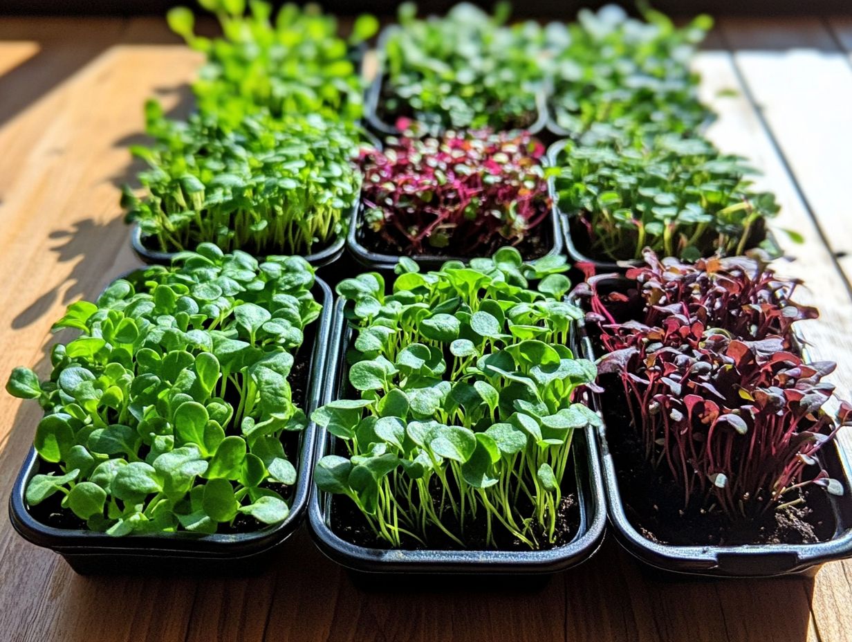 An assortment of colorful microgreens showcasing their variety and benefits.