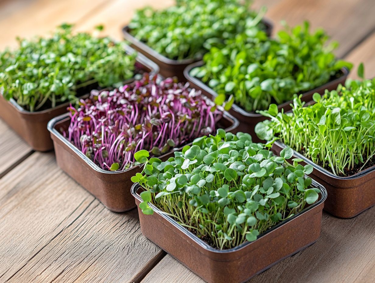 Colorful microgreens on a plate, showcasing their versatility in healthy meals.