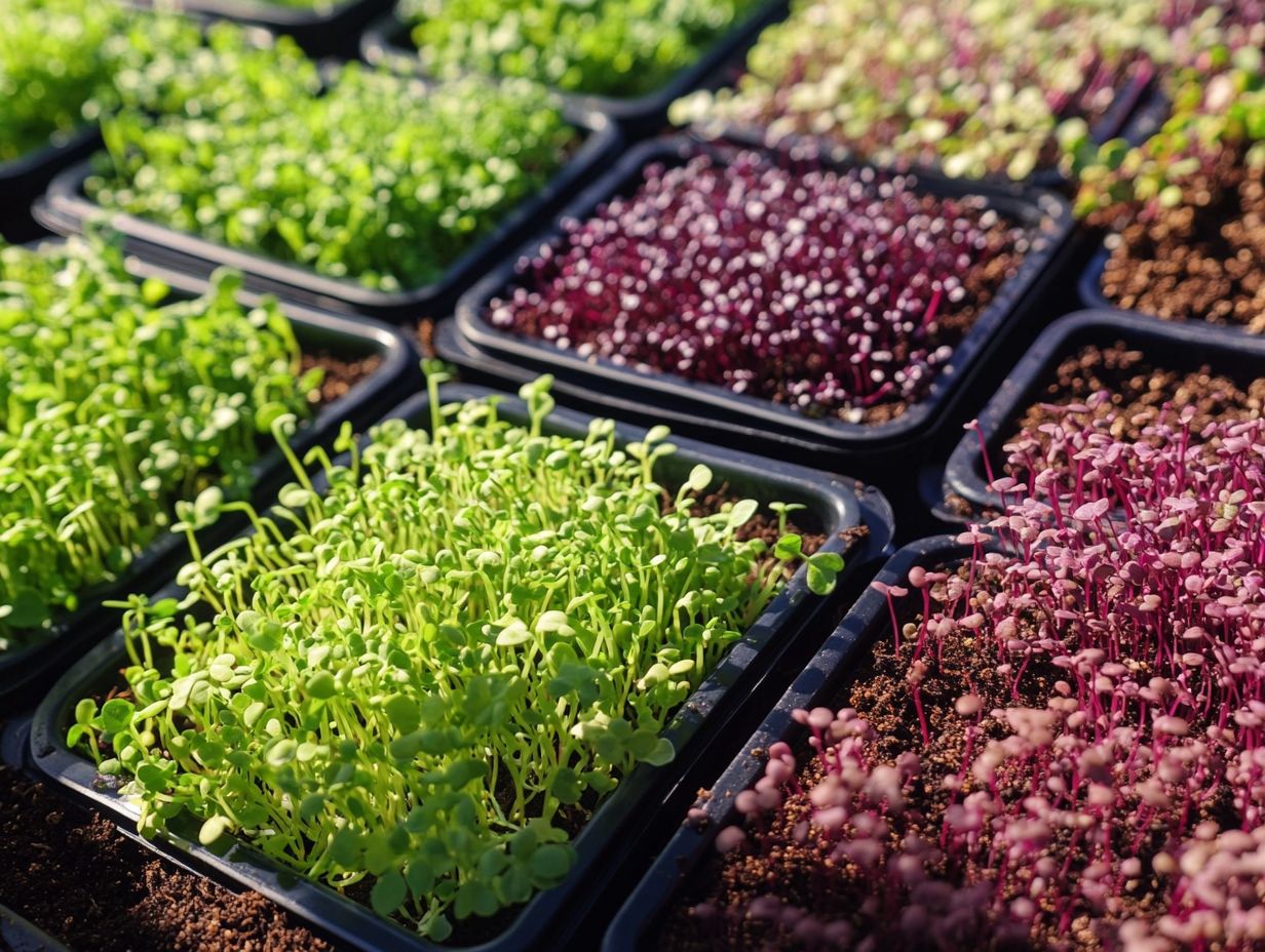 Illustration showing the health benefits of microgreens