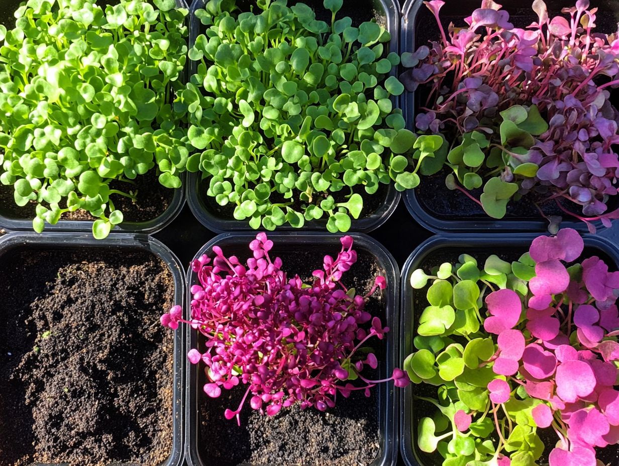 An assortment of microgreens showcasing their vibrant colors and health benefits.