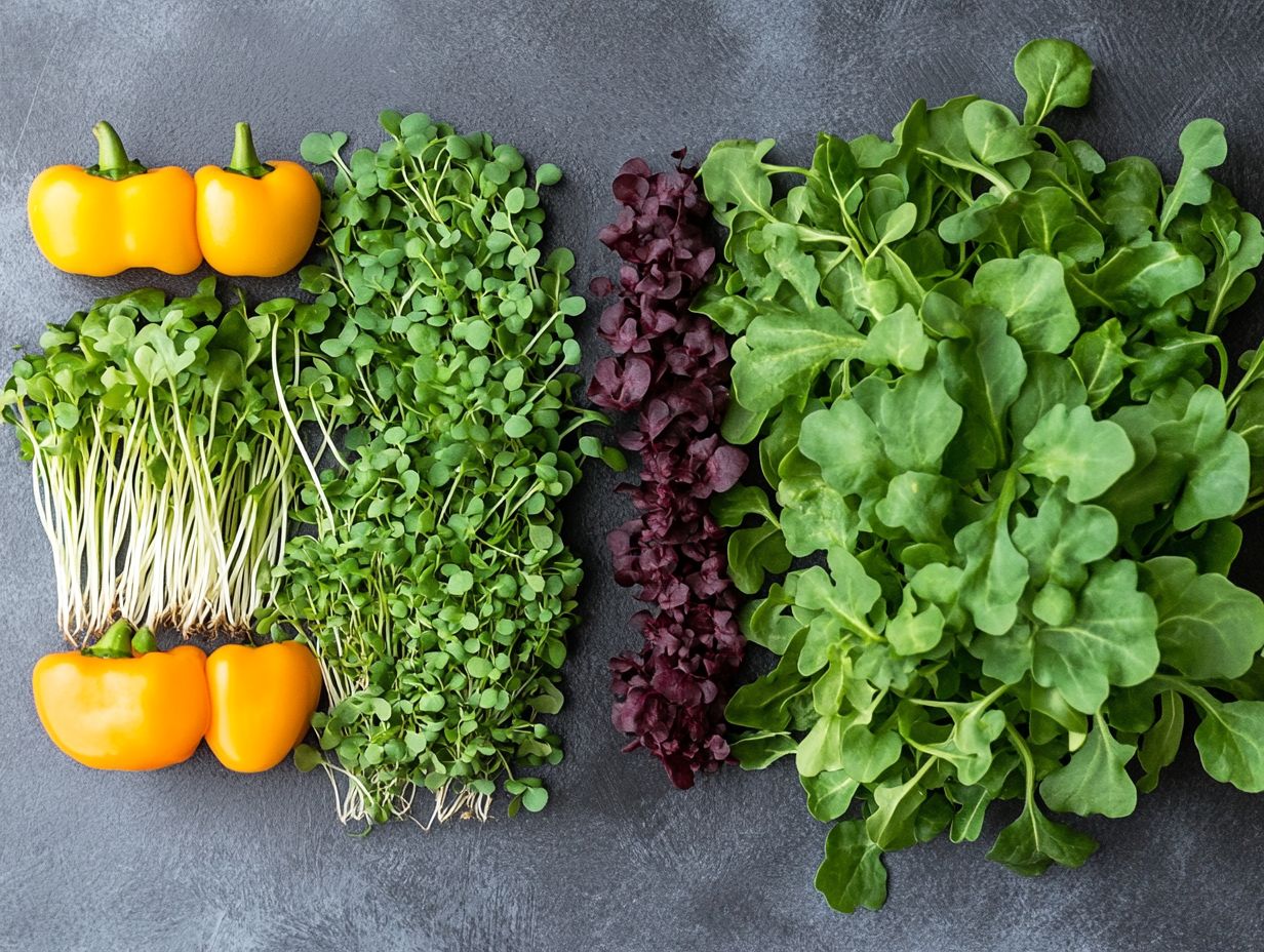 Image comparing nutritional benefits of microgreens versus regular vegetables.