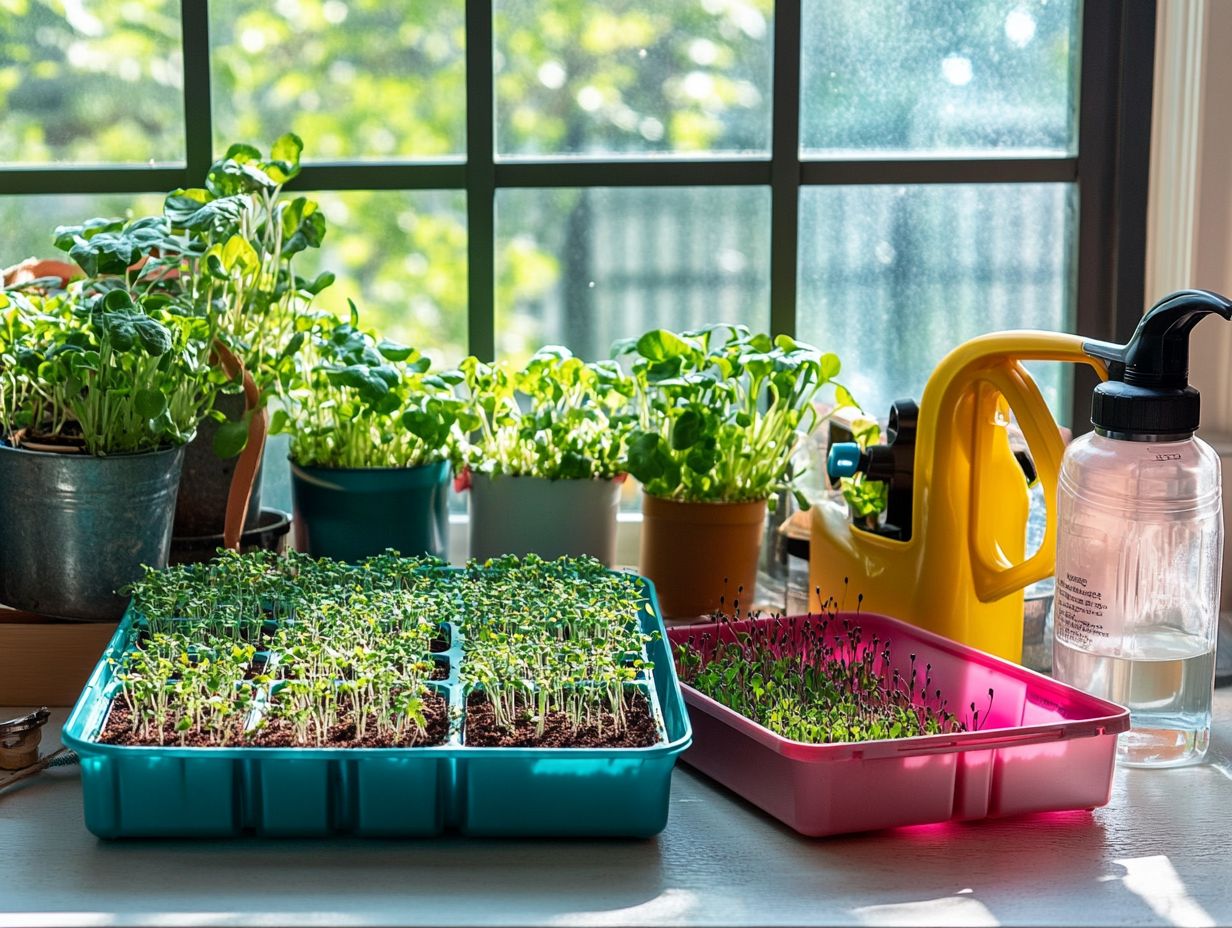 Image showcasing must-have accessories for microgreen farmers