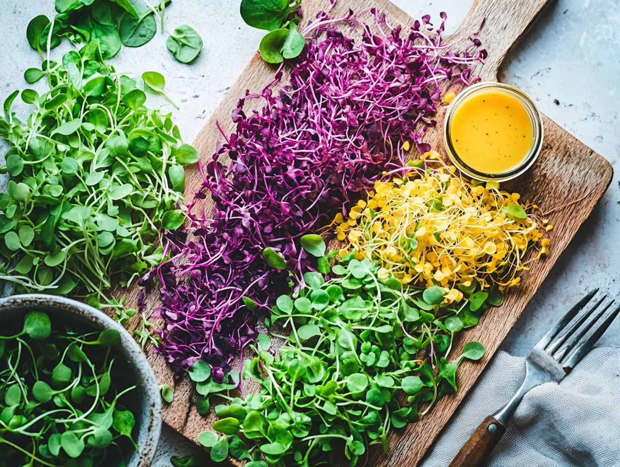 A vibrant assortment of must-try microgreen varieties for salads.