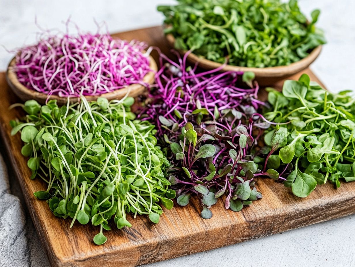 Colorful microgreens in a salad