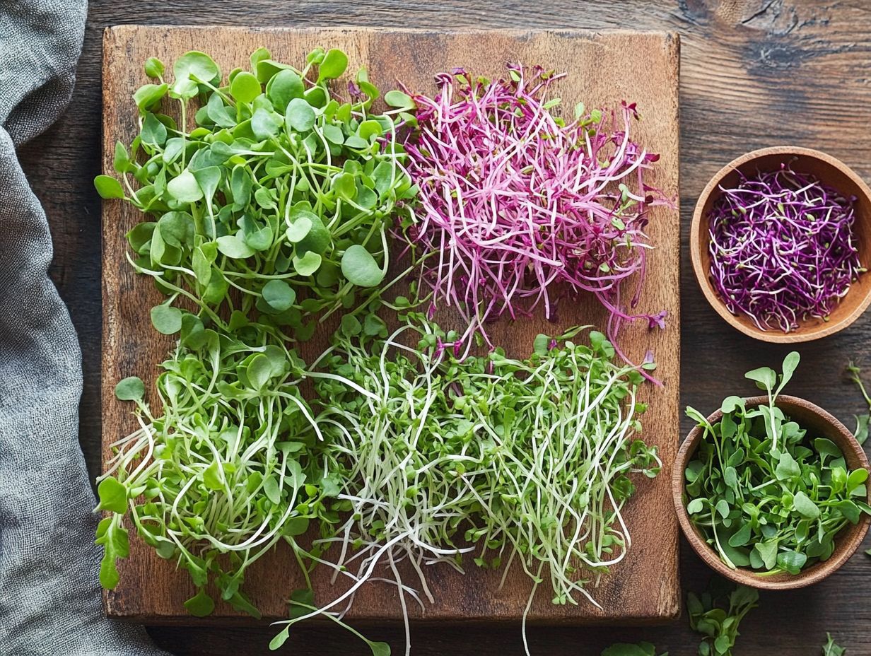 Nutritional benefits of common microgreens infographic