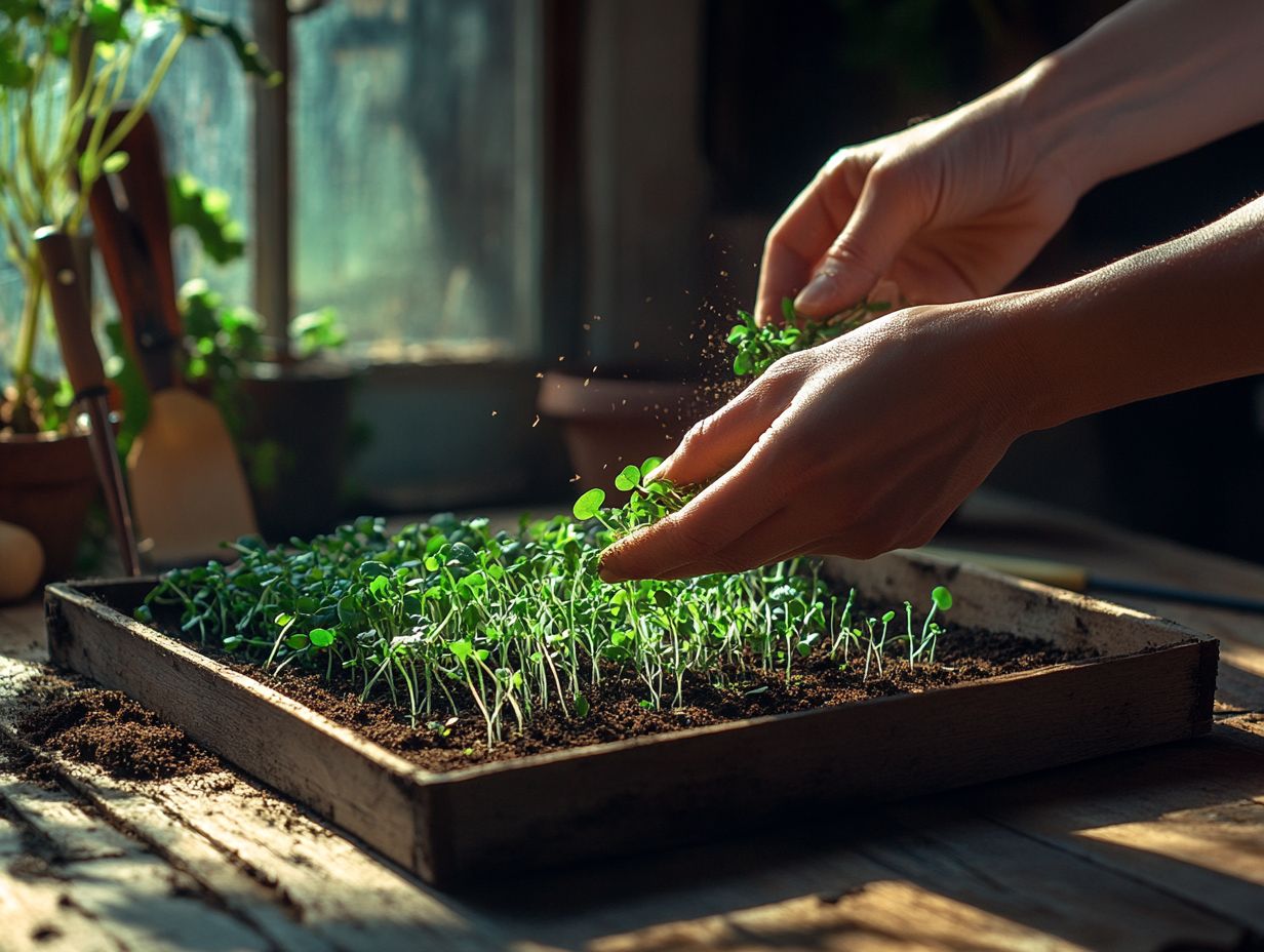 Image showing how to sow seeds and care for microgreens