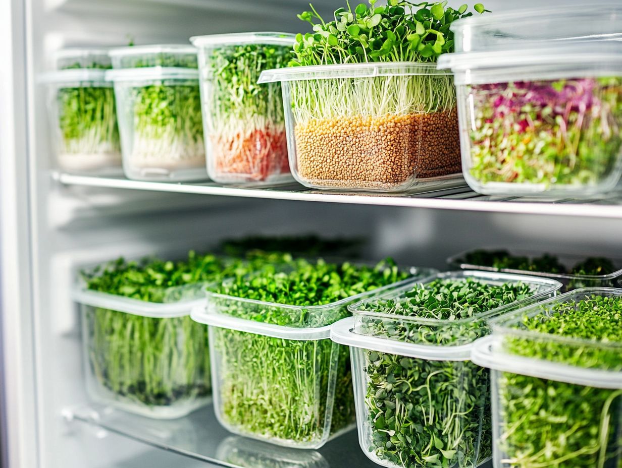 Microgreens being washed before storage