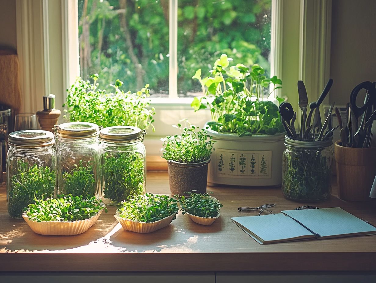 Image showing tips for storing microgreens for first-time growers