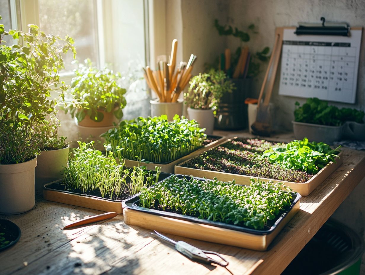 A colorful assortment of microgreens