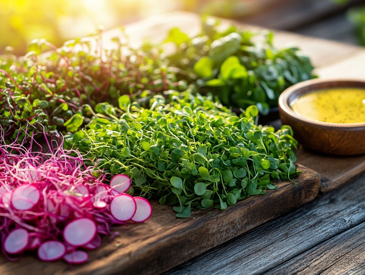 Illustration of the benefits of eating freshly harvested microgreens