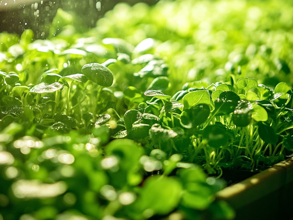 An illustration showing the benefits of reduced pests and diseases in vertical microgreen farming.