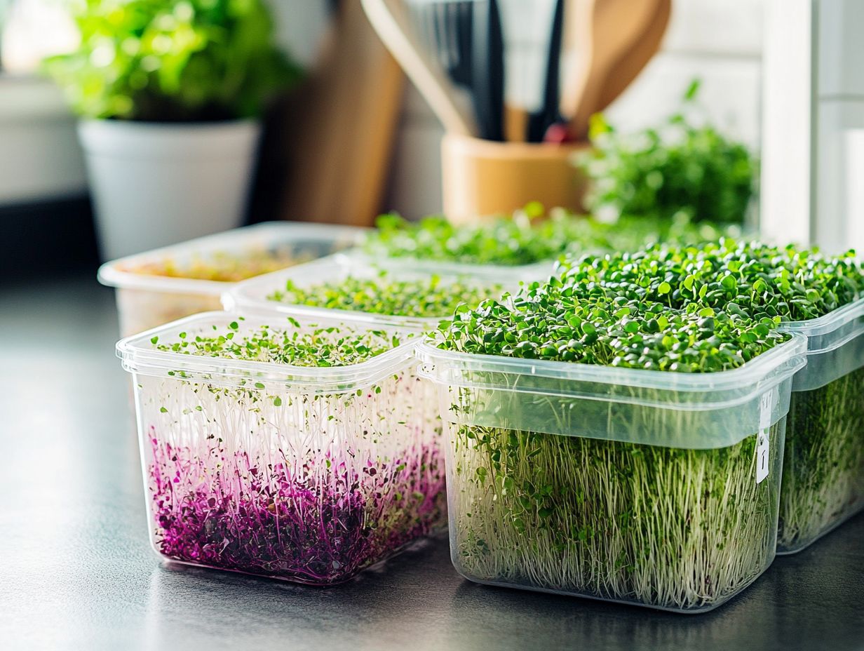 Image depicting frequently asked questions about storing microgreens.