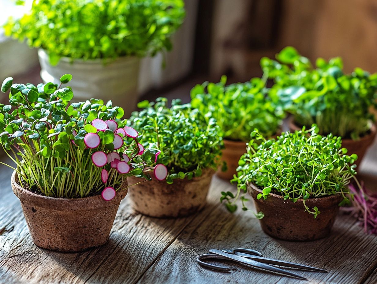 A graphic representing frequently asked questions about microgreens.