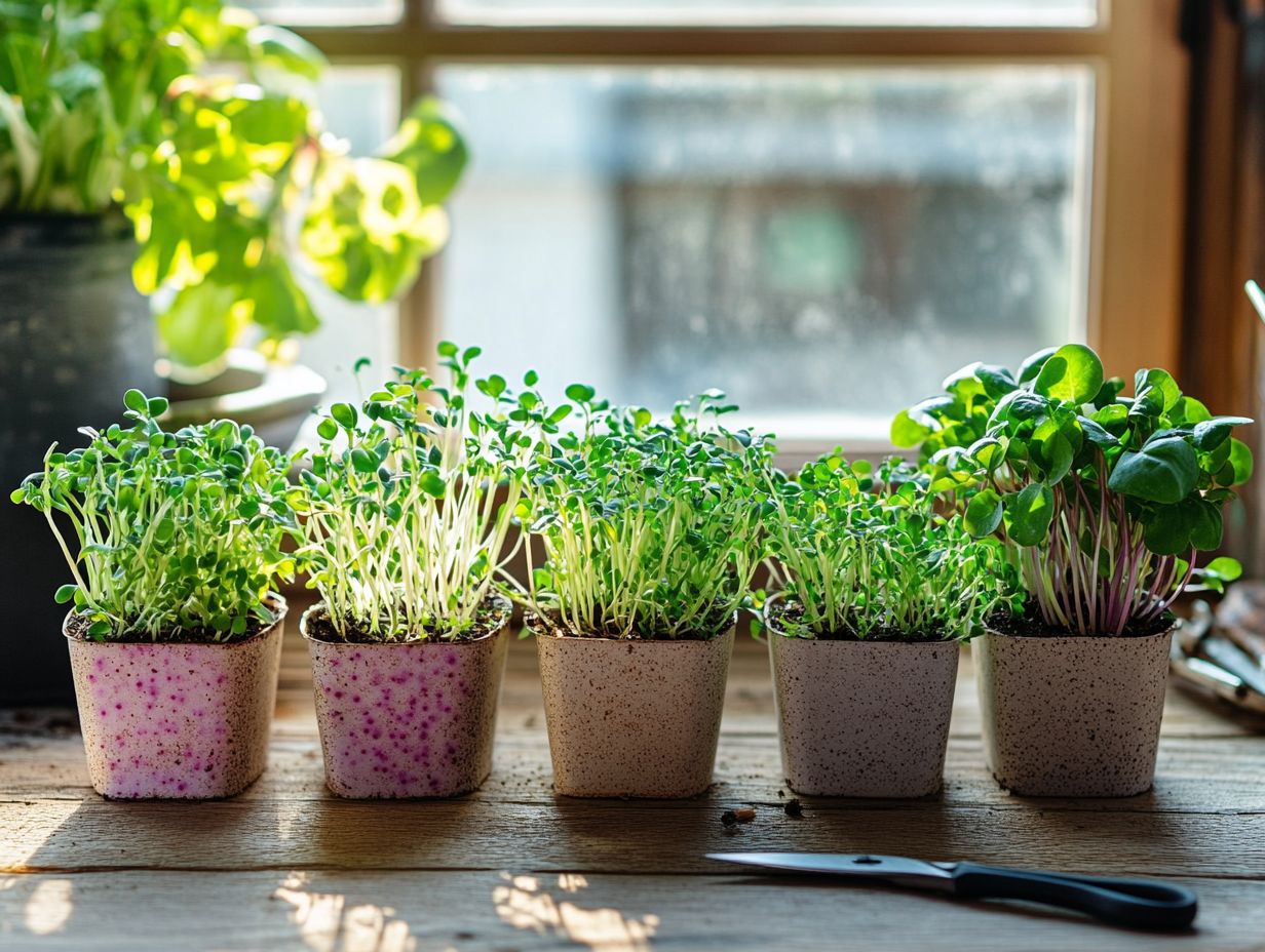 A colorful assortment of microgreens showcasing their vibrant varieties.