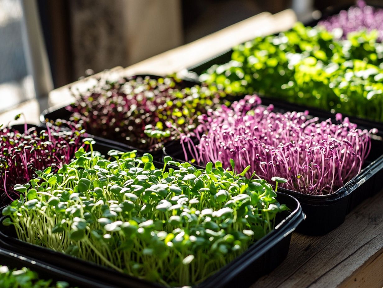 Mustard microgreens in a garden setting