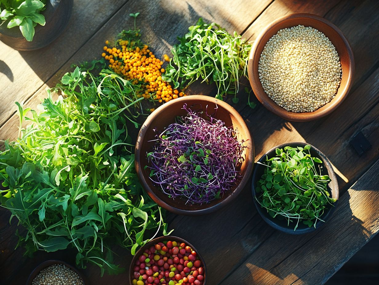 A vibrant display of cilantro microgreens in a sunny kitchen.