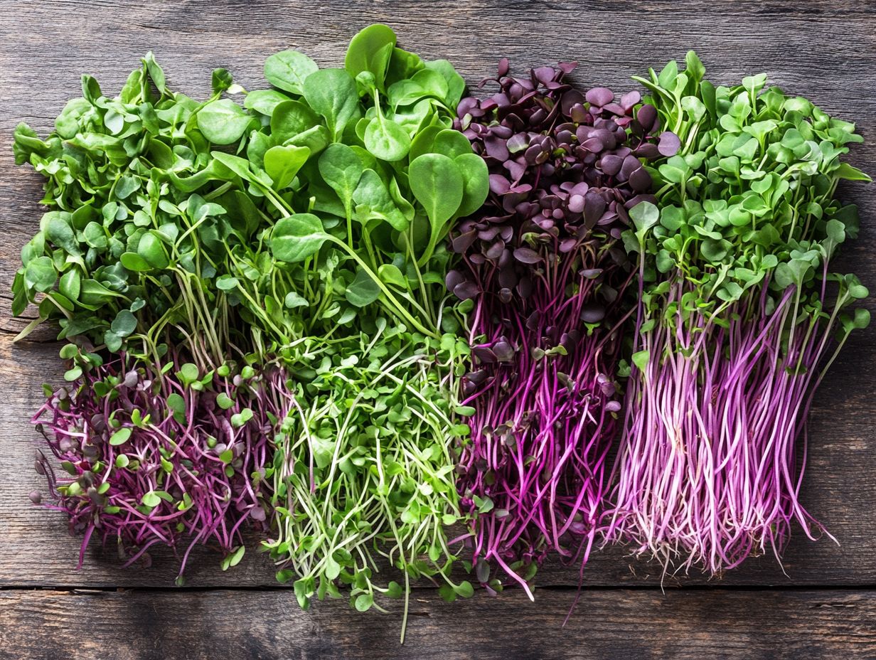 A colorful array of microgreens enhancing a nutritious meal